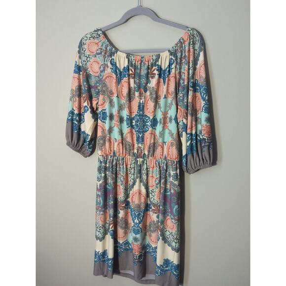 Boston Proper Women Size 13 Stretch Floral Scoop Neck Swim Dress Sundress Comfy - Picture 4 of 5